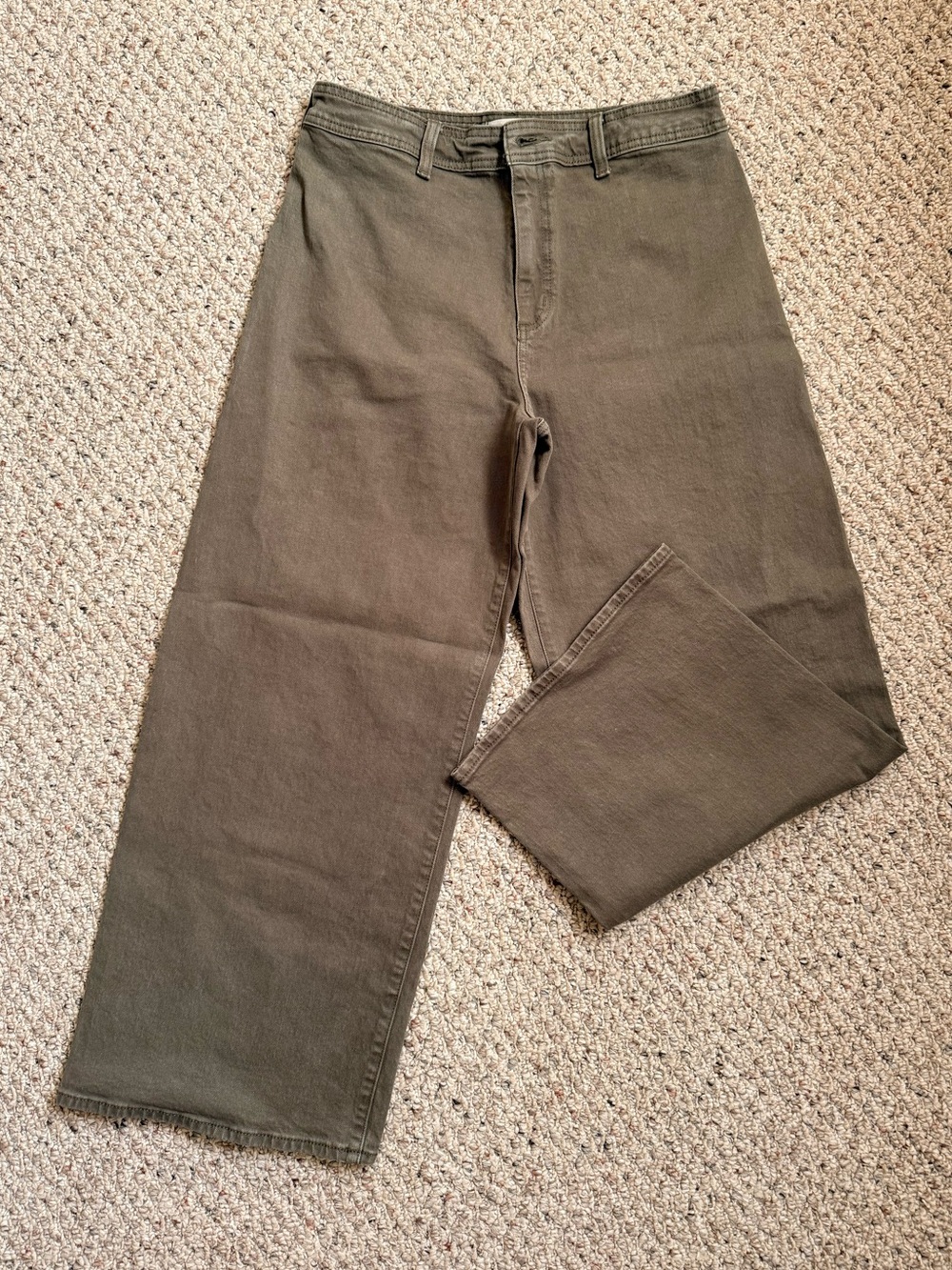 Universal Thread High-Rise Ankle Olive Sailor Wide Leg Jeans